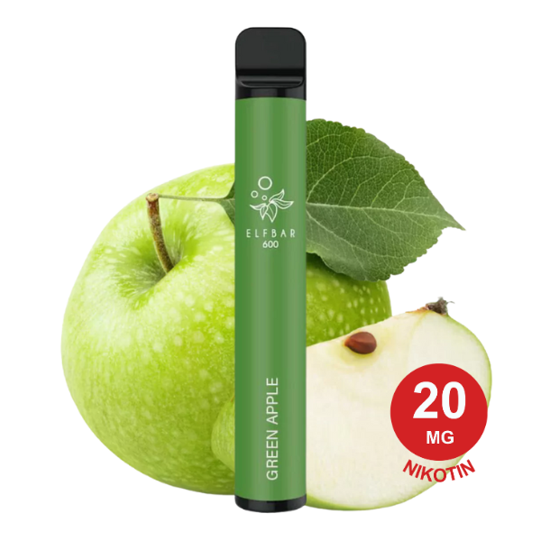 Elfbar 600 V1 Green Apple 20mg Nikotin