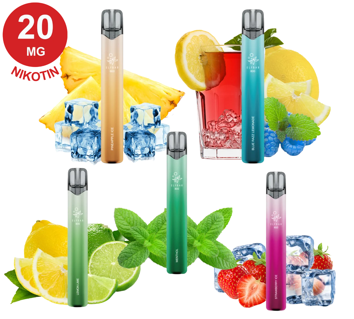 ELFBAR 800 Probierset - 5er (Fresh Fusion)