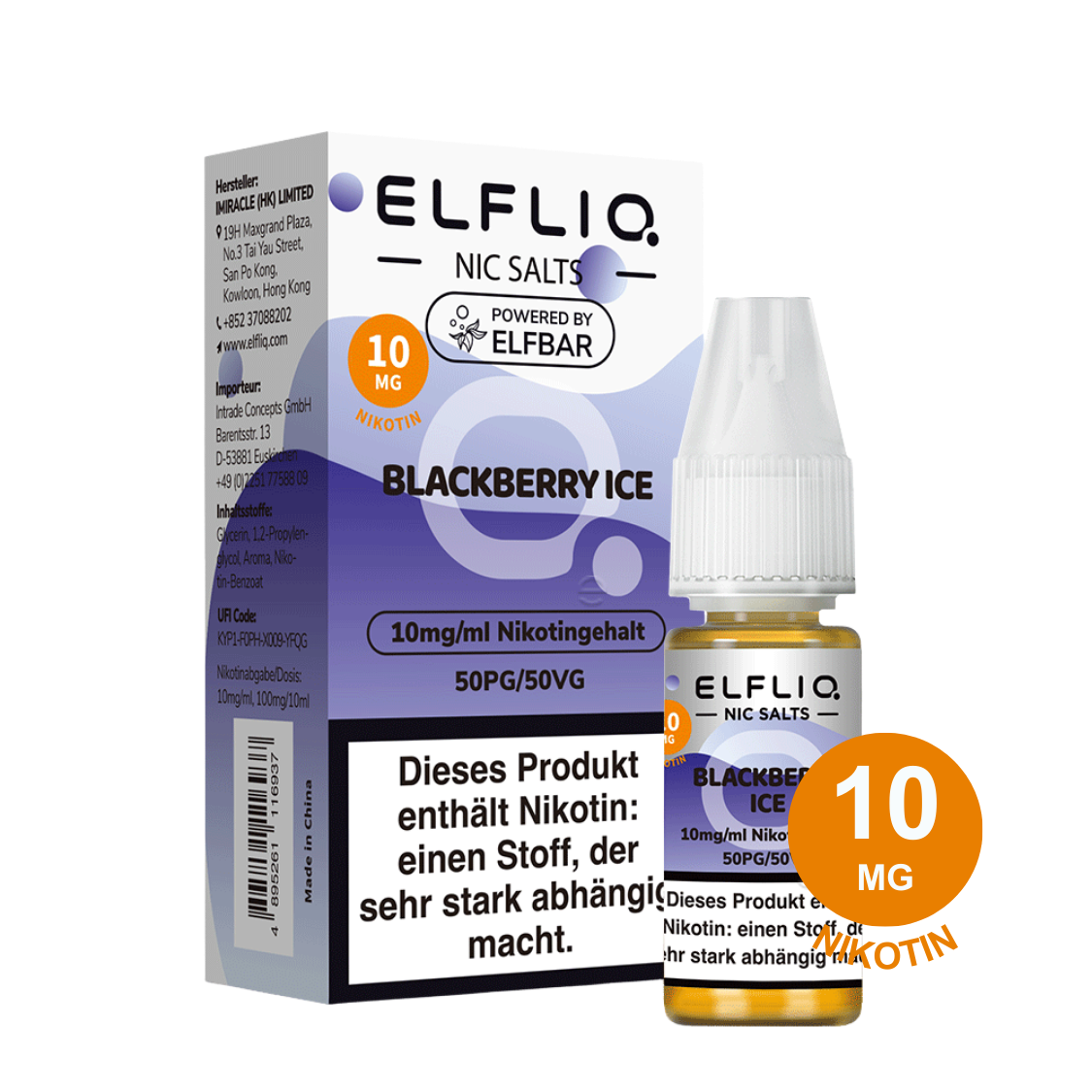 ELFLIQ by Elfbar - Blackberry Ice 10mg Nikotin (10ml)