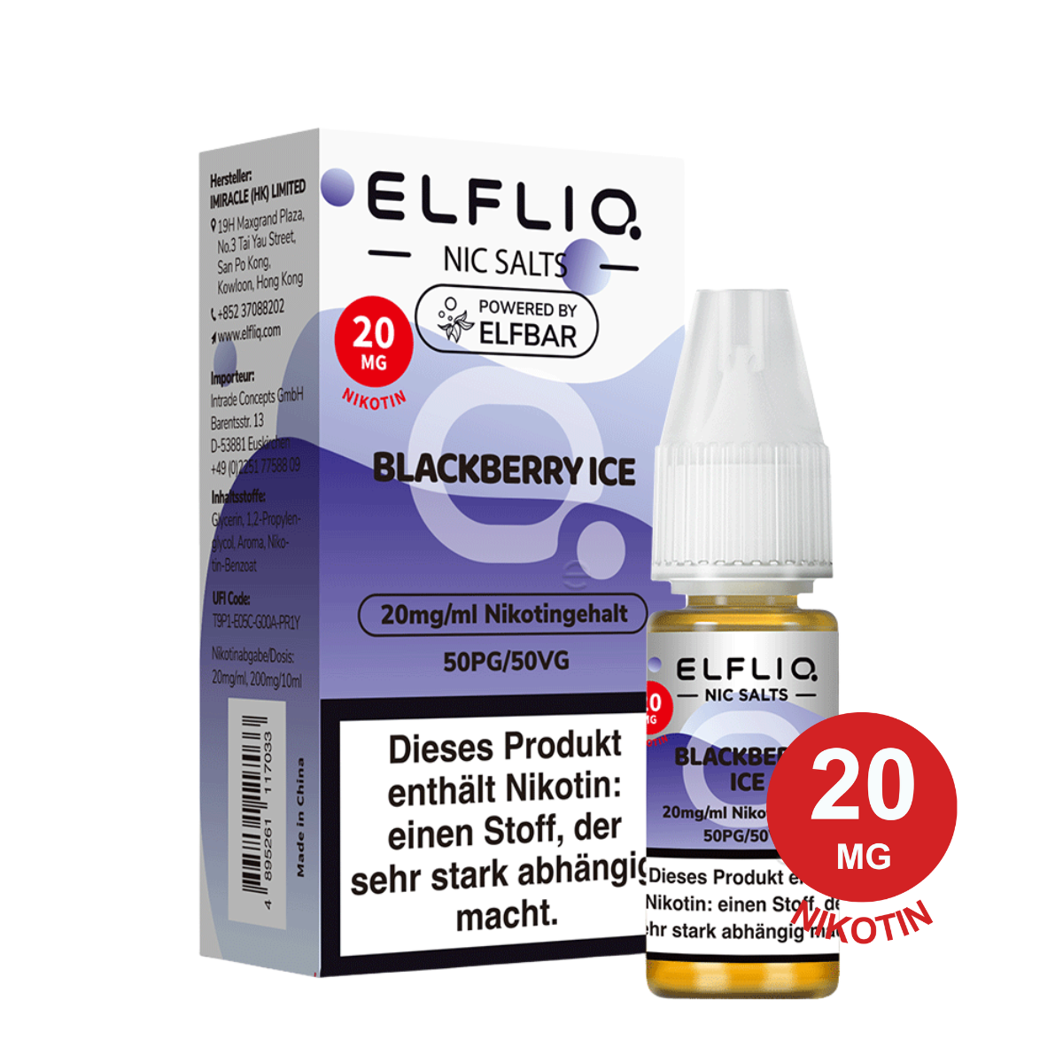 ELFLIQ by Elfbar - Blackberry Ice 20mg Nikotin (10ml)