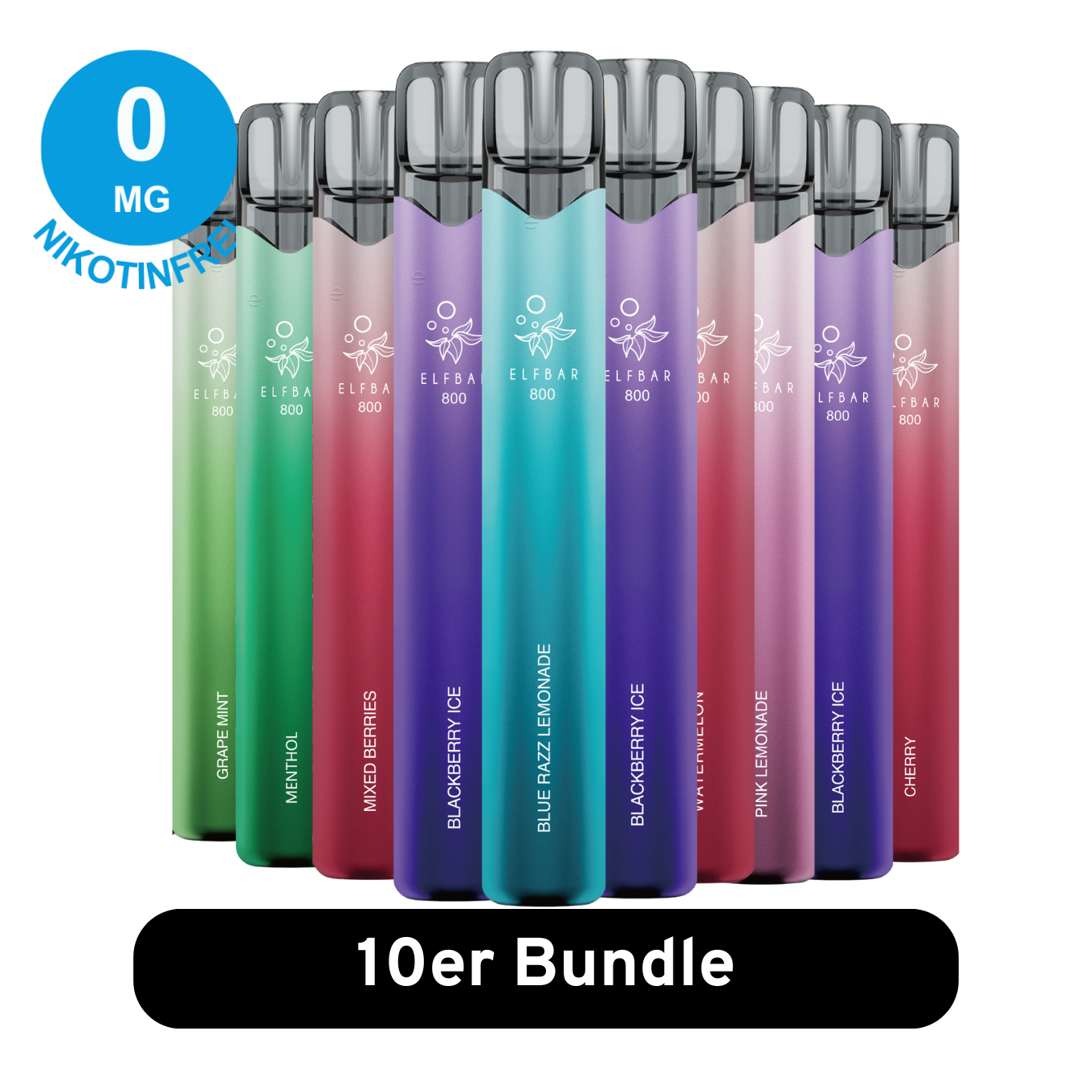 ELFBAR 800 – 10er Mix-Bundle 0mg Nikotinfrei