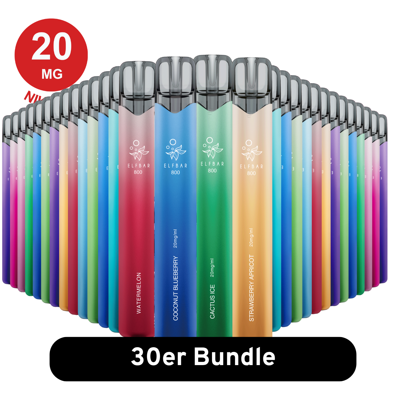 Elf bar 800 Einweg E Zigarette 30er Bundle zum Sparpreis - 20mg Nikotin Variante