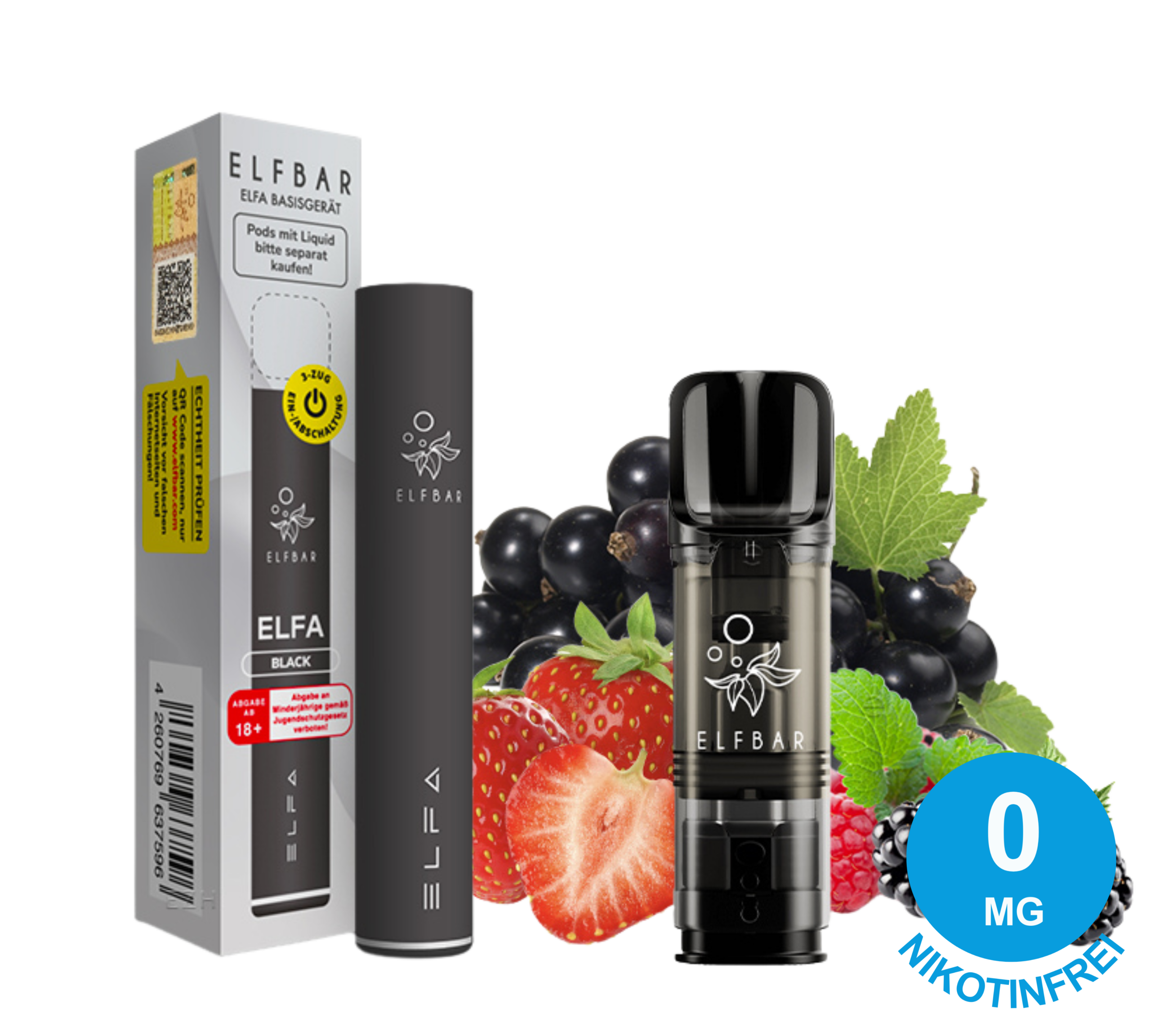 ELFBAR ELFA Probierset Nikotinfrei- Black & Mix Berries (2er Pack)