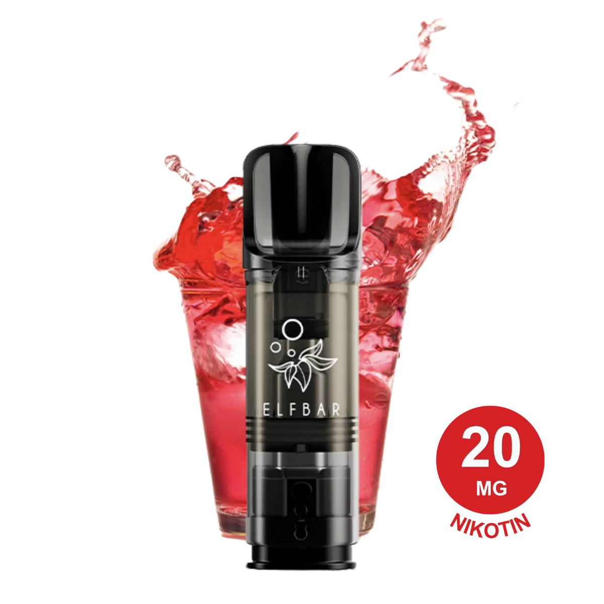 Schicker schwarzer Getränkebereiter mit rosa Limonade, die aus transparentem Glas spritzt, eine lebendige Erfrischung im modernen Design.