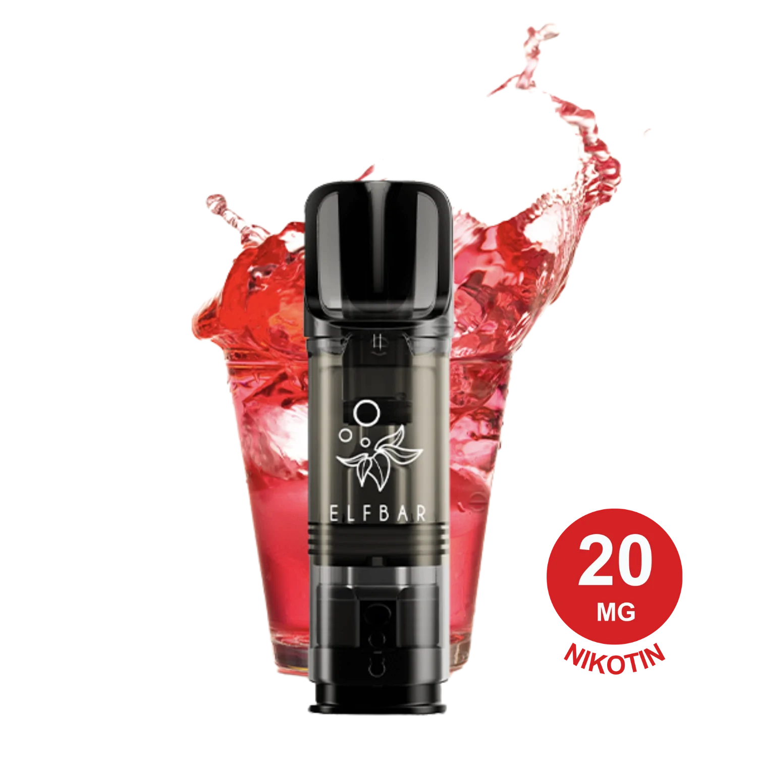 Schicker schwarzer Getränkebereiter mit rosa Limonade, die aus transparentem Glas spritzt, eine lebendige Erfrischung im modernen Design.