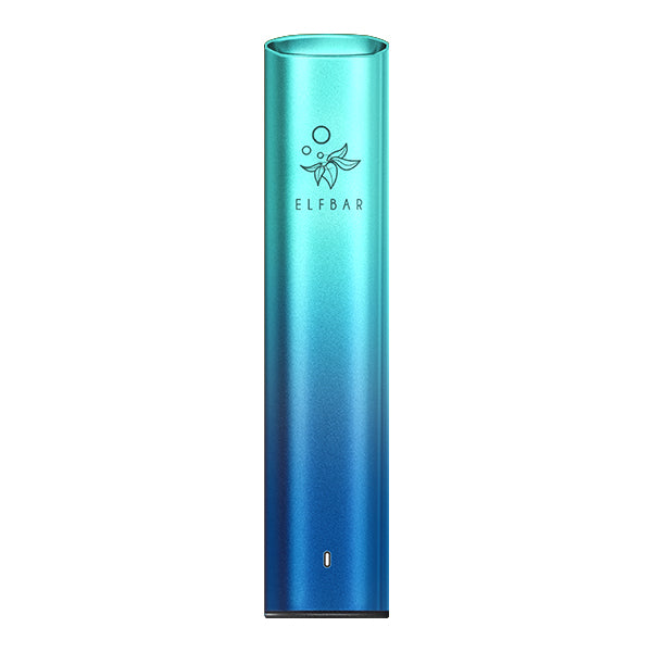 Zylindrisches Verdampfergerät „Elfbar Aurora Blue“ Mate500 mit metallischem Farbverlauf von Blau nach Türkis