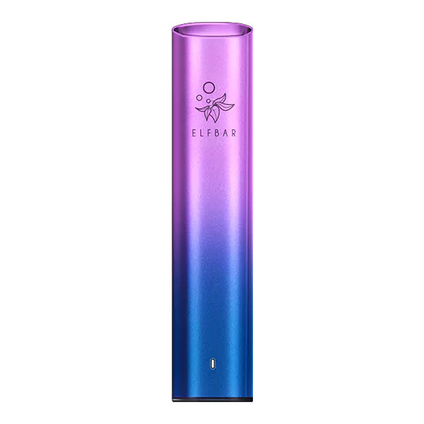 Aurora Purple Elf Bar Mate500 Vape-Gerät mit Farbverlaufsdesign von Lila nach Blau, schlanker rechteckiger Form und Elf Bar-Logo oben.